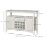 Modern Kitchen Buffet Bar Cabinet Storage Sideboard Dining Server with Drawer & 12-Bottle Wine Rack for Living Room, White