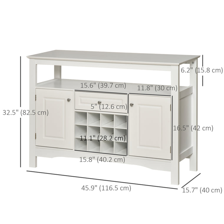 Buffet Bar Cabinet with 12-Bottle Wine Rack