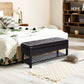 44" PU Leather Tufted Ottoman Shoe Bench Storage Chest Hallway Brown