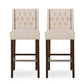 2 Sets of Modern Minimalist Counter Stool with Commercial Grade, High-Density Fabric Seat with Metal Legs, 19" L x 23.5" W x 44.5" H, Beige