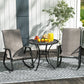 Set of 2 Patio Rocking Chairs, Outdoor Rocking Chairs with High Backrest, Armrests for Backyard, Garden, Light Brown
