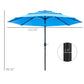 9FT 3 Tiers Patio Umbrella Outdoor Market Umbrella with Crank, Push Button Tilt for Deck, Backyard and Lawn, Sky Blue