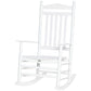 Wooden Outdoor Rocking Chair, Patio Rocking Chair with Slatted High Back and Armrests for Porch, Garden, Lawn, White