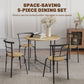 5 Piece Dining Table Set, Space Saving Round Dining Set for 4 with Metal Frame for Small Spaces, Natural