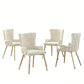 Set of 4 Velvet Dining Chairs with Solid Wood Frame and Iron Legs, Upholstered Leisure Chair for Families, 21.5'' L x 20.5'' W x 33.5'' H, Beige