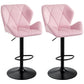 Velvet Adjustable Swivel Bar Stools Set of 2 - Pink