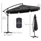 11 FT Cantilever Patio Umbrella Offset Parasol with Cross Base and 8 Ribs for Garden, Black