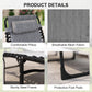 Outdoor Folding Chaise Lounge, Reclining Lounge Chair with Adjustable Backrest and Removable Pillow, Mixed Grey