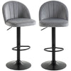 Swivel Counter Height Bar Stools Set of 2 with Footrest - Grey