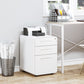 Lockable File Cabinet, Steel Filing Cabinet on Wheels for Legal, A4, Letter Size, Home Office