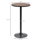 Round Bar Table 41 Inch Height, Industrial High Bistro Table with Metal Base and Elm Wood Top, Bar Height Table for Kitchen, Pub, Breakfast Area