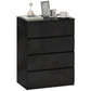 4-Drawer High Gloss Chest of Drawers - Black