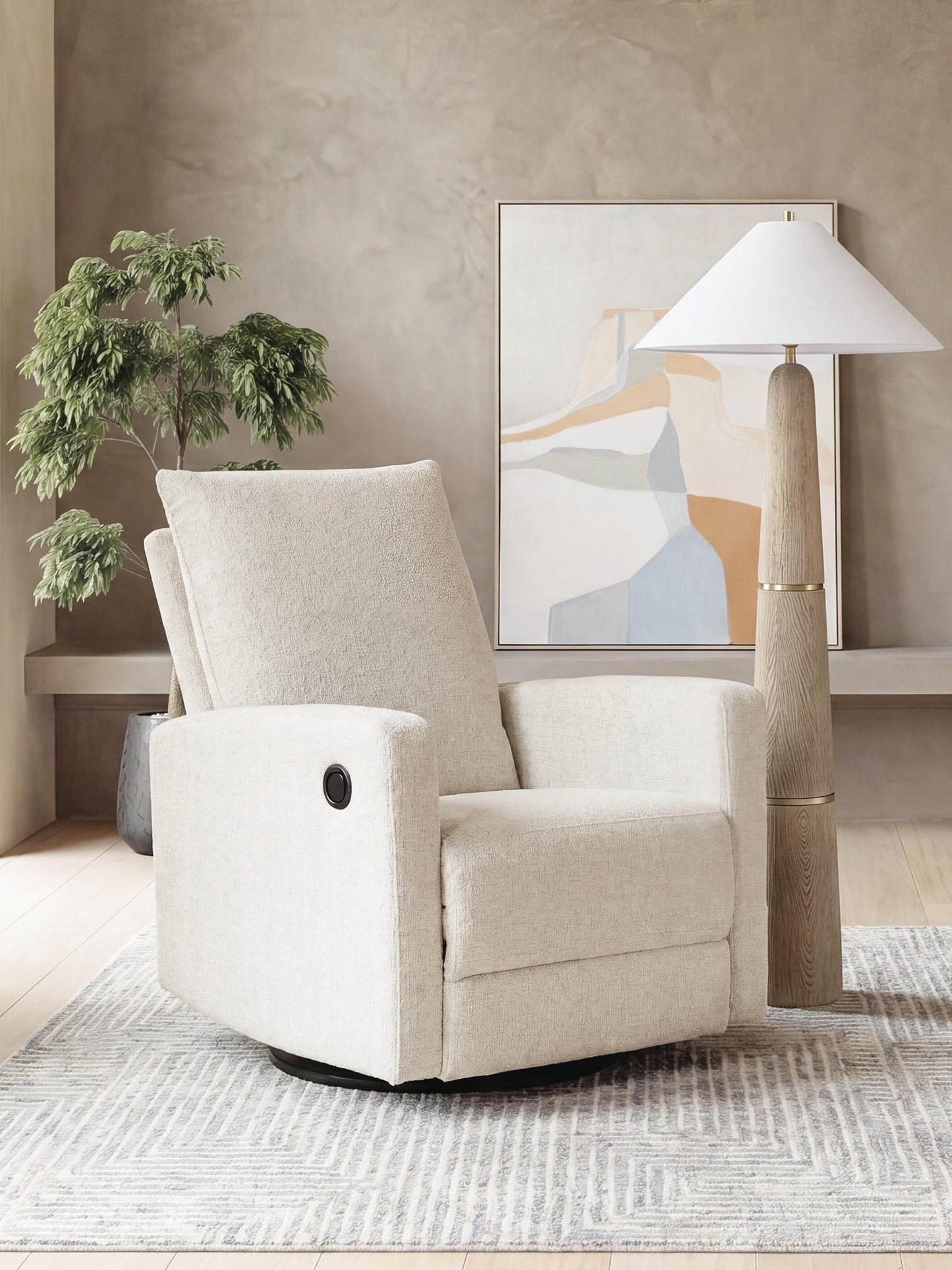 Oaklynn-Manor - Swivel Glider Recliner - Canvas