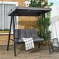 2-Seater Outdoor Porch Swing with Adjustable Canopy, Patio Swing Chair for Garden, Poolside, Backyard, Dark Blue