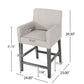 Set of 2 Upholstered Counter Stools with Durable Craftsmanship, Contemporary Style with Rubberwood Frame, 24×23×39.5 inch, Light Gray