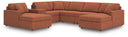 7 Pc. Sectional With Laf And Raf Corner Chaises And Storage Console