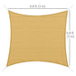 10ft x10ft Square Canopy Sun Shade Sail Garden Cover UV Protector Outdoor Patio Lawn Shelter with Carrying Bag Sand