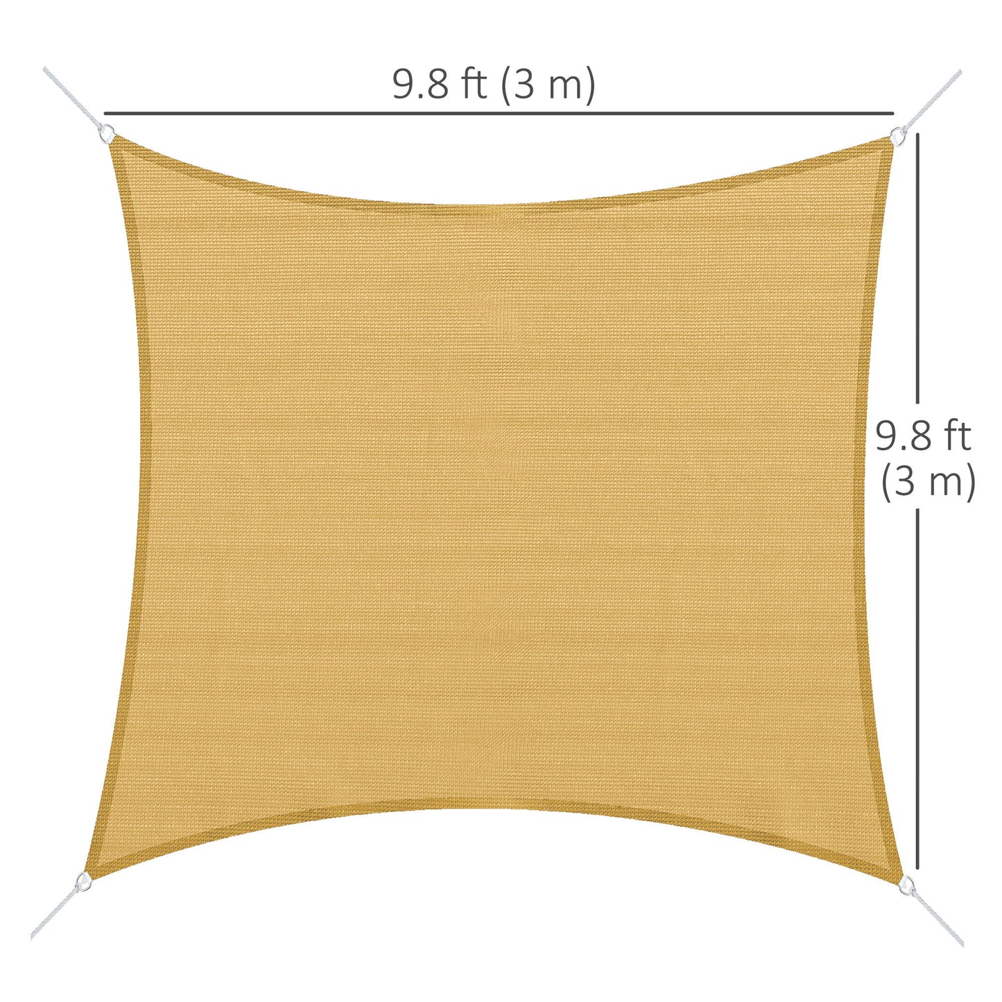 10ft x10ft Square Canopy Sun Shade Sail Garden Cover UV Protector Outdoor Patio Lawn Shelter with Carrying Bag Sand