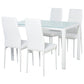 5-Piece Glass Dining Table and Chairs Set - White