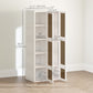 Portable Wardrobe, Foldable Plastic Closet with 6 Compartments, Hanging Rod and Magnetic Doors, White