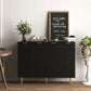 Sideboard Buffet Cabinet with Adjustable Shelves - Black