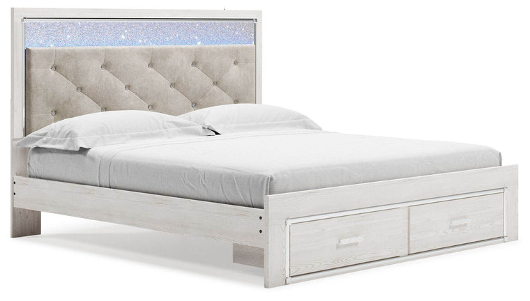 Altyra - White - King Upholstered Storage Bed - Forward Furniture