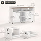 Mobile Printer Stand with Charging Station and USB Ports, Locking Filing Cabinet for A4 and Letter Size, White