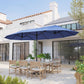 15ft Double-sided Patio Umbrella with Twin Canopy, Extra Large Outdoor Parasol with Crank for Pool, Deck, Market, Blue