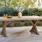 Laguna Heights - Rectangular Dining Table With Umbrella Option - Beige