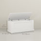 39.4 Inches Storage Chest, Storage Trunk with Safety Hinge, Wooden Box for Living Room, White Wood Grain