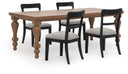 5 Pc. Table, 4 Upholstered Dining Chairs