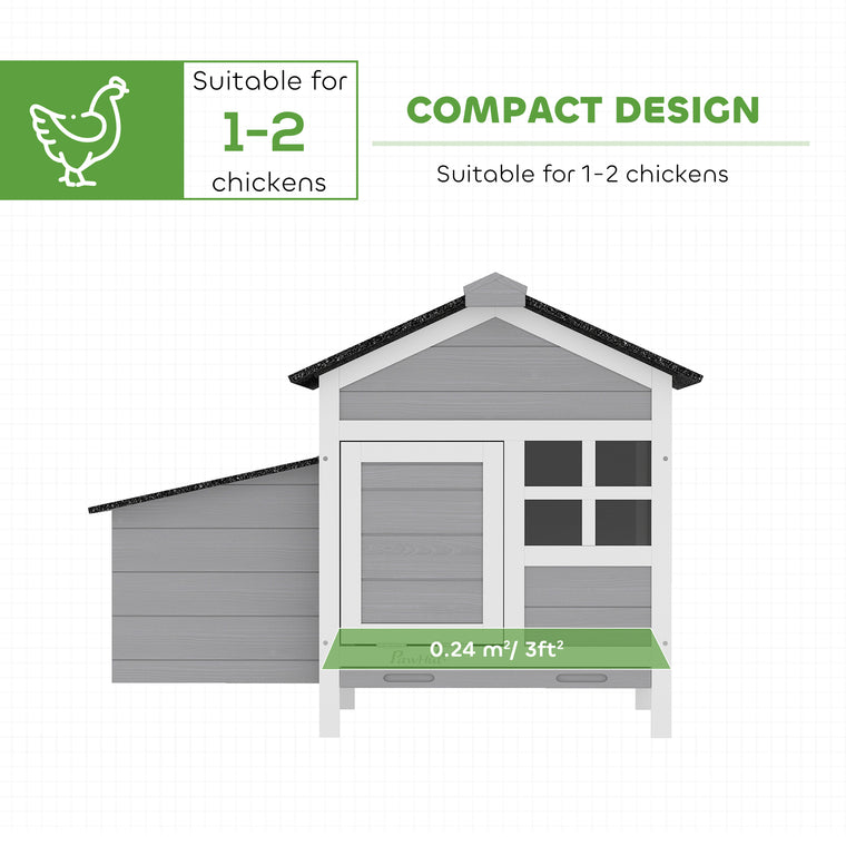 36" x 25" x 27" Wooden Chicken Coop with Nesting Box