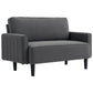 2-Seater Linen Loveseat Sofa - Dark Grey