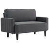 2-Seater Linen Loveseat Sofa - Dark Grey