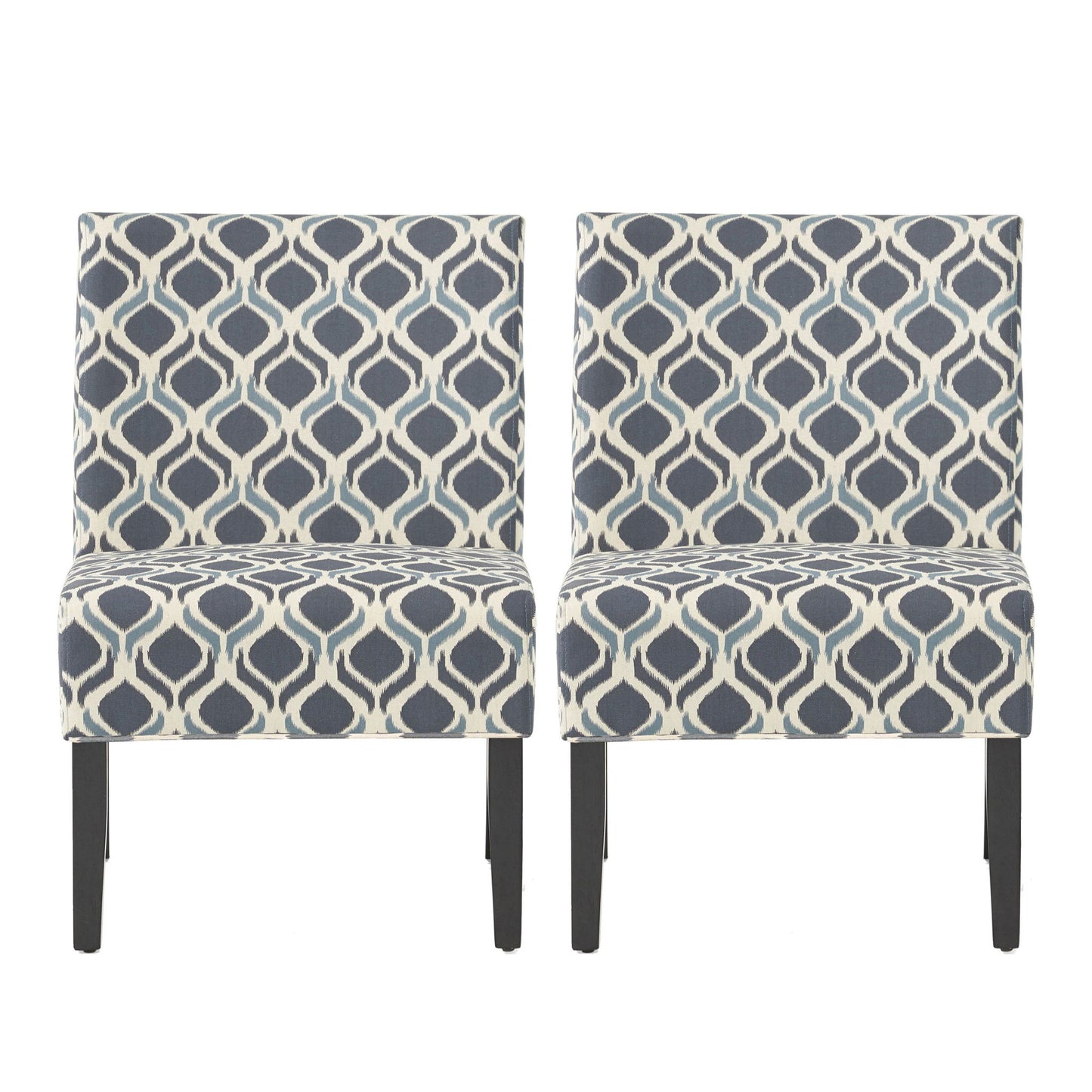 Contemporary Accent Chair with Clean Lines and Rubberwood Tapered Legs, Upholstered Seating for Living Room, 22.5'' L x 29.5'' W x 32'' H, Blue