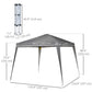 8' x 8' Pop Up Canopy, Outdoor Folding Tent, Portable Party Tent with Carrying Bag for Camping, Party, Picnic, Grey