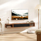 55" Floating TV Stand for TVs up to 60 Inch, Wall Mounted Media Console with Flip Drawer and 2 Open Shelves, Walnut