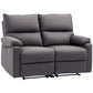 2-Seater Reclining Loveseat with Footrest - Dark Grey