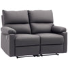 2-Seater Reclining Loveseat with Footrest - Dark Grey