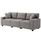 3-Seater Sofa with Storage Pockets - Grey
