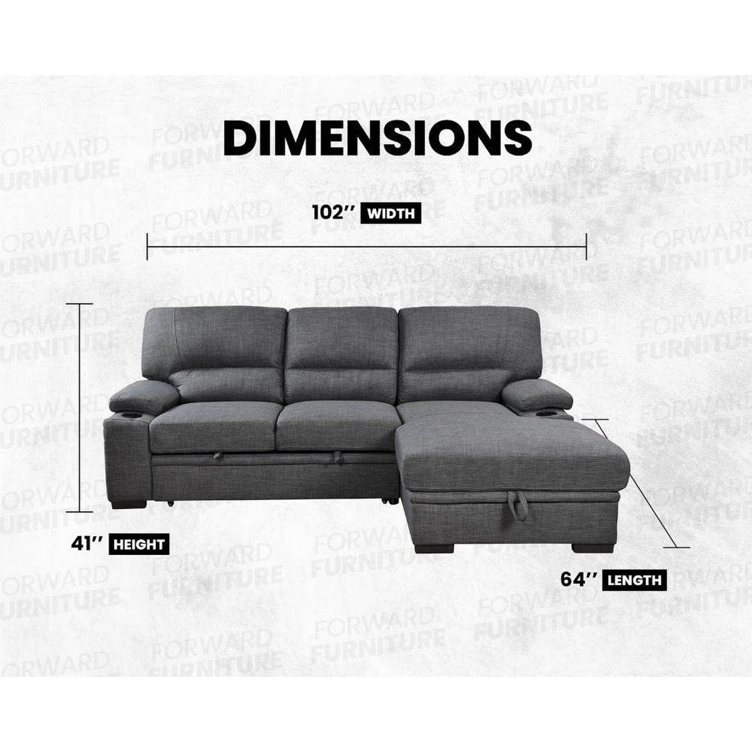 Porter Sleeper Sectional with Cup Holders - Forward Furniture