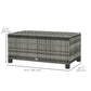 Rattan Wicker Coffee Table with Glass Top Outdoor Garden Patio Furniture Brown Tempered