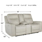 Mindanao - Coconut - Pwr Rec Loveseat/Con/Adj Hdrst - Leather Match