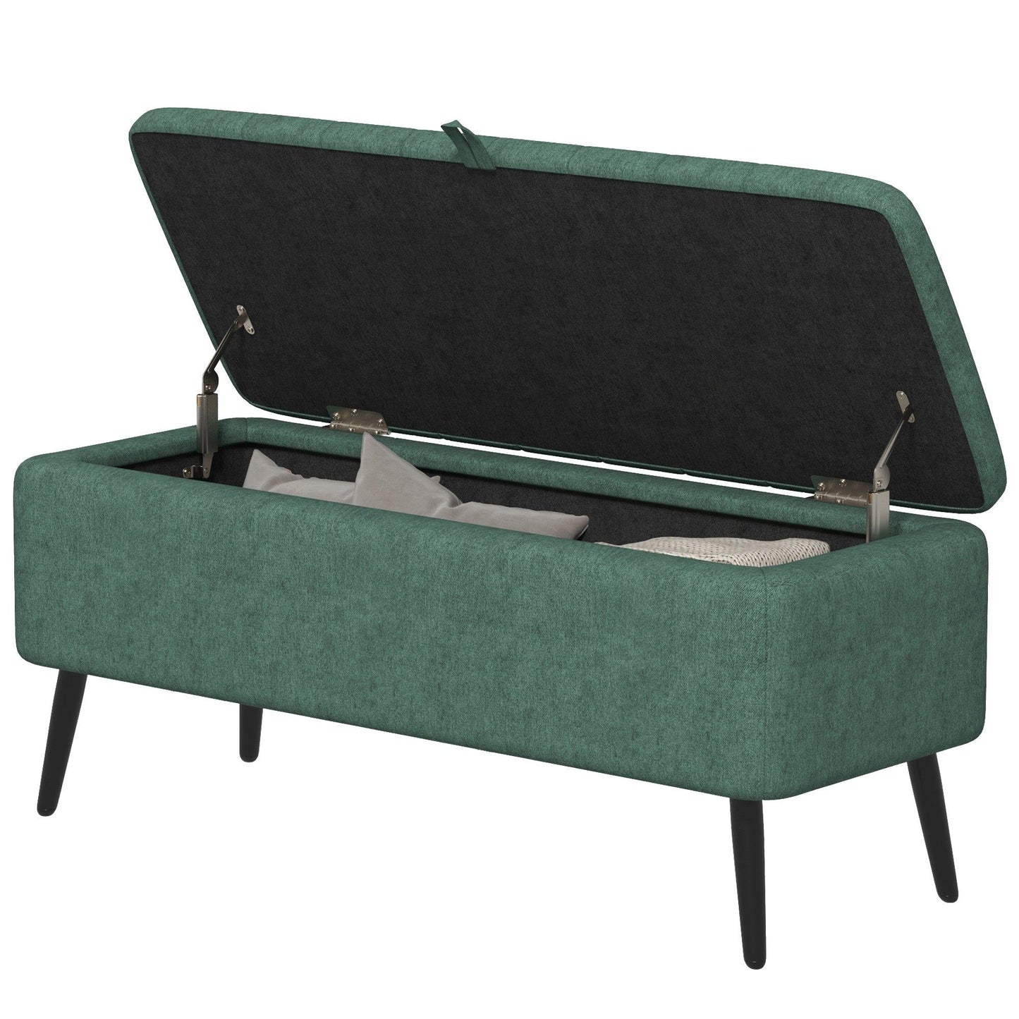 40" Linen Storage Ottoman Bench - Dark Green