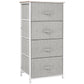 Linen Drawer Cabinet Organizer Storage Dresser Tower with 4 Removable Drawer Metal Frame Adjustable Feet for Living Room, Kitchen, Bathroom, White