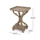 Acacia Wood Accent Table with Smooth Walnut Finish, No Assembly Required, 19" L x 19" W x 25" H, Natural