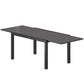 Expandable Outdoor Dining Table, 55"-95" Patio Table with Tempered Glass Top and Aluminum Frame, Black
