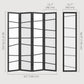 5.6ft Folding Room Divider, 4 Panel Wall Partition with Wood Frame for Bedroom, Home Office, White
