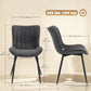 PU Leather Dining Chairs Set of 4 with Steel Legs - Black
