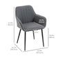 Linen Dining Chairs Set of 2 with Armrests - Dark Grey
